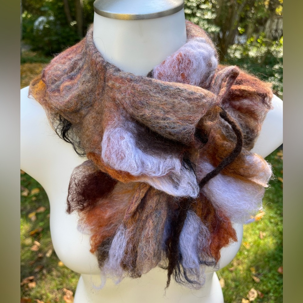 Unique Handmade Wet Felted Wool Scarf/collar
